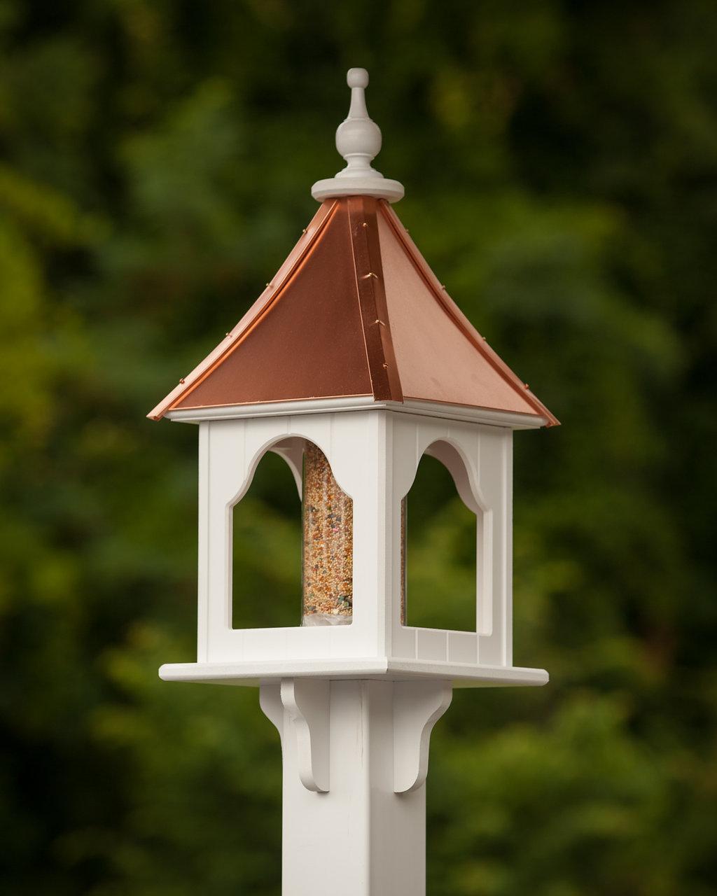 Copper Roof Square Bird Feeder Vinyl/PVC 10-inch