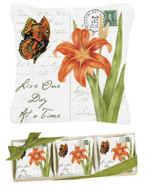 Orange Butterfly Gift Boxed Lavender Sachets (3 pcs)