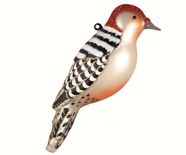  Cobane Red Bellied Woodpecker Glass Ornament