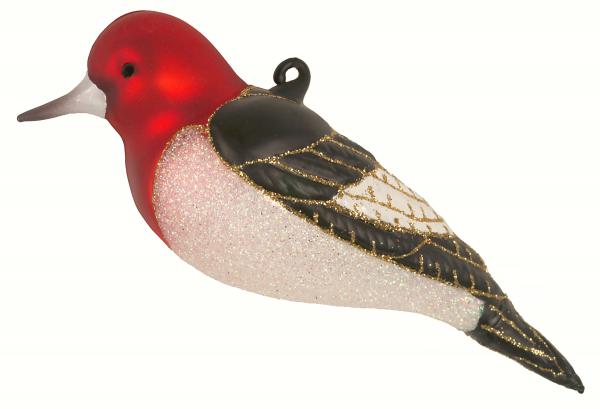  Cobane Red Headed Woodpecker Glass Ornament