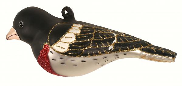  Cobane Rose Breasted Grosbeak Glass Ornament