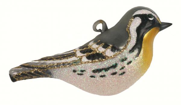  Cobane Yellow Throated Warbler Glass Ornament