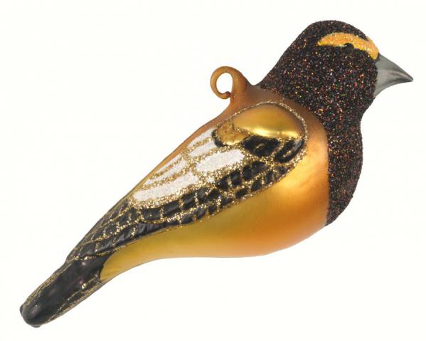  Cobane Evening Grosbeak Glass Ornament