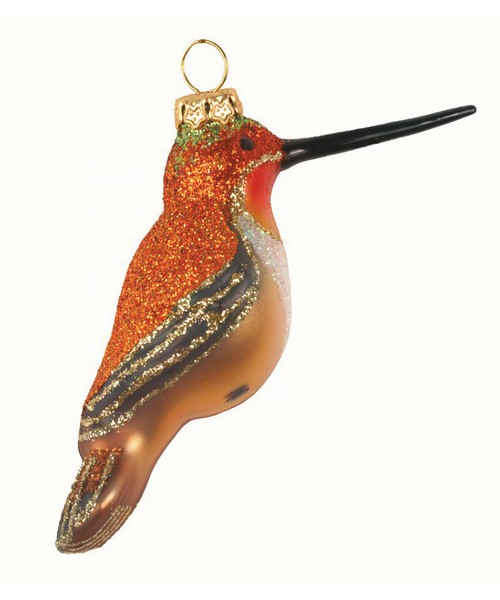  Cobane Rufous Hummingbird Glass Ornament