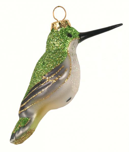  Cobane Female Ruby-Throated Hummingbird Glass Ornament