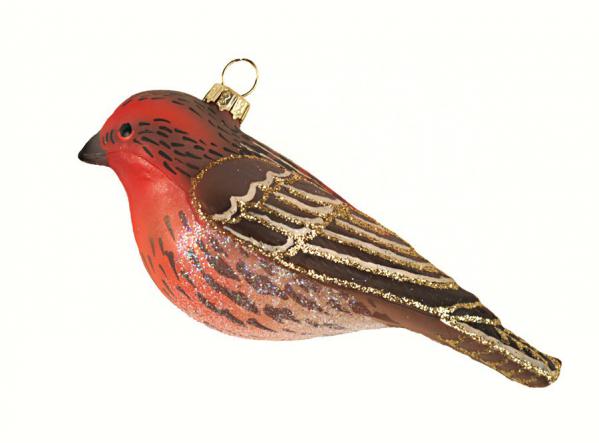  Cobane House Finch Glass Bird Ornament