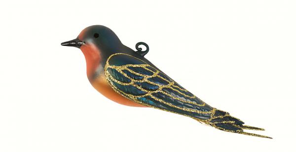 Cobane Barn Swallow Glass Bird Ornament