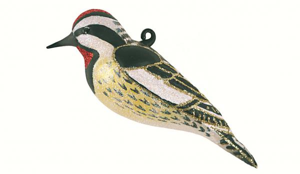  Cobane Yellow Bellied Sapsucker Glass Bird Ornament