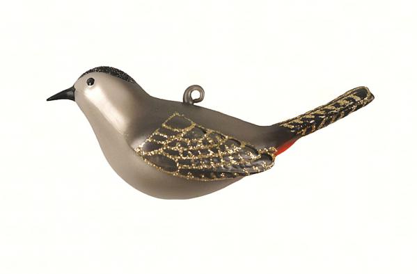  Cobane Gray Catbird Glass Bird Ornament