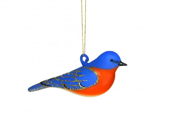  Cobane Eastern Bluebird Male Glass Bird Ornament