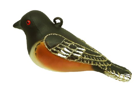  Cobane Rufous Sided Towee Glass Bird Ornament