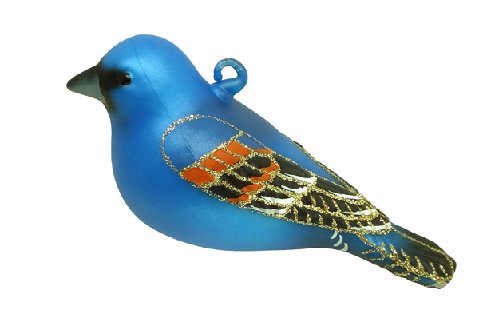  Cobane Blue Grosbeak Glass Bird Ornament