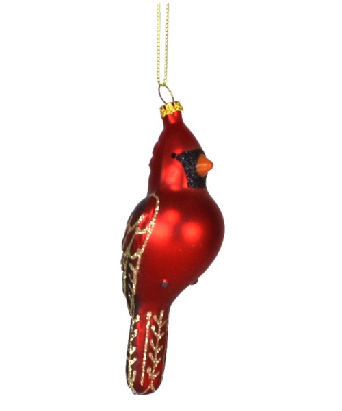  Cobane Male Cardinal Perching Glass Bird Ornament