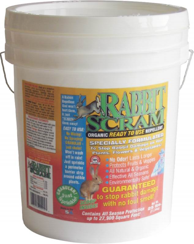 Deer Scram 25# Rabbit Scram Repellent Granular White Pail