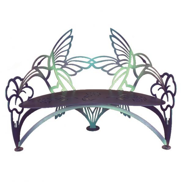 Whimsical Steel Hummingbird Bench