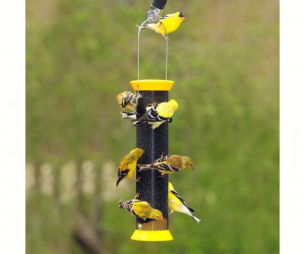 16 inch Metal Finch Sock Tube Feeder Yellow