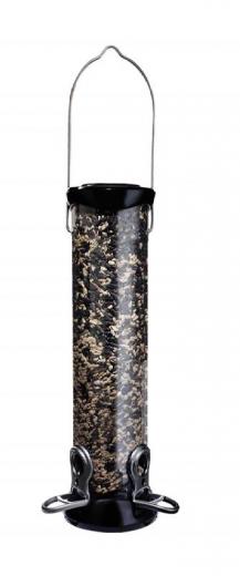 Droll Yankees ONYX 12 in. Tube 2 port Sunflower/Mixed Seed Feeder with Removable Base