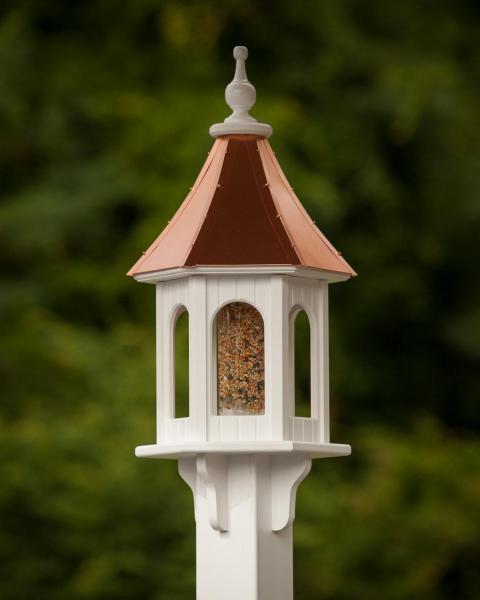 Copper Roof Classic White Vinyl  Birdfeeder BC 10