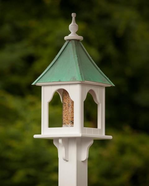 Patina Roof Square Bird Feeder Vinyl/PVC 10-inch