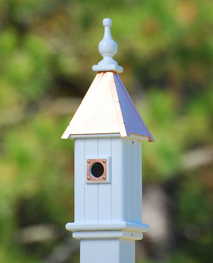 Copper Roof Bluebird House-White Vinyl 24 in. x 6 in