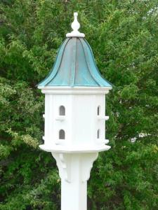 Copper Patina Roof Birdhouse in Vinyl/PVC 14-inch