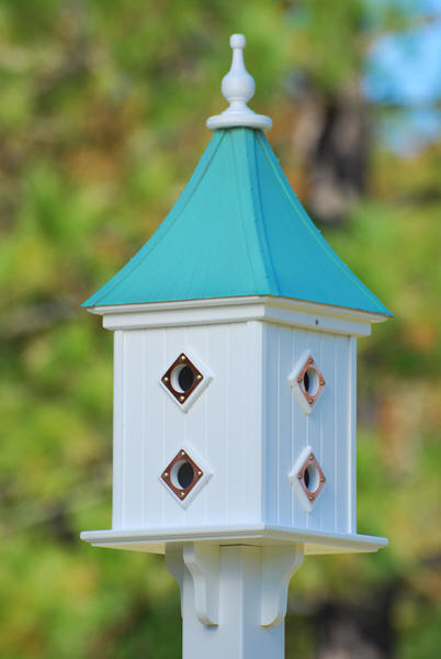 Copper Roof Birdhouse-White Vinyl 28 in. x12 in.