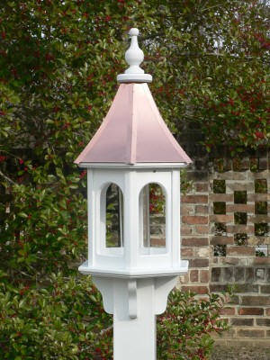 Bright Copper Roof White Vinyl Birdfeeder Bc 10