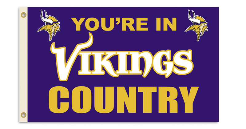 Minnesota Vikings 3 Ft. X 5 Ft. Flag W/Grommetts