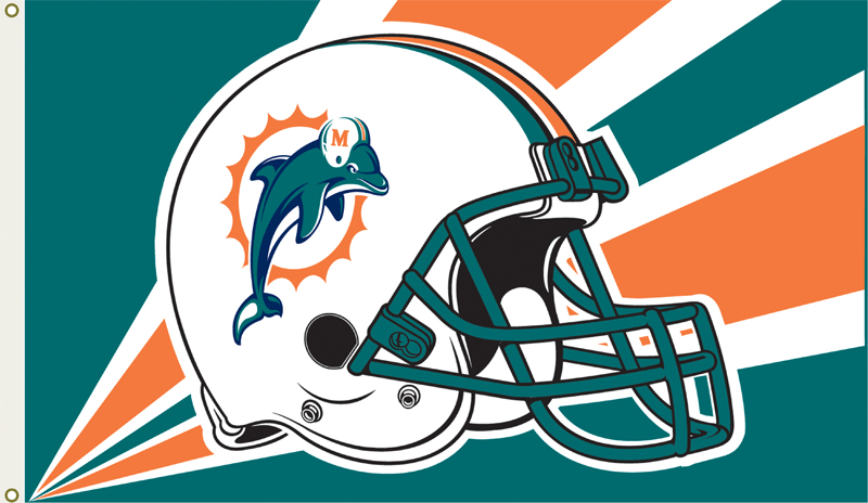 Miami Dolphins 3 Ft. X 5 Ft. Flag W/Grommetts