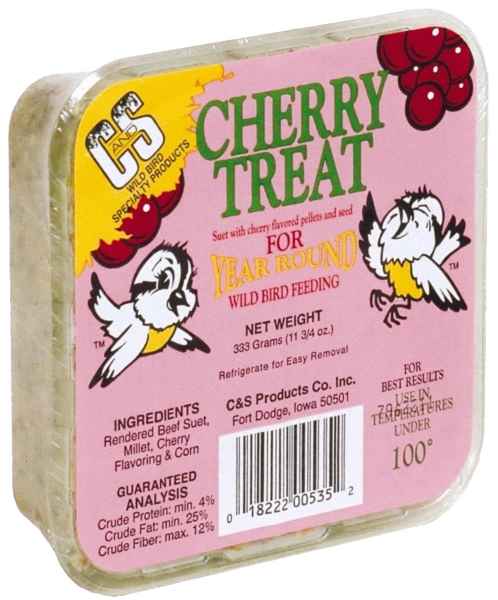 C and S Suet Products 11.75 oz. Cherry Treat-Case of 12