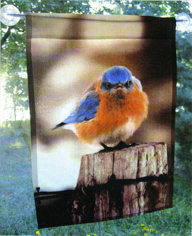 Large Mad Bluebird Flag