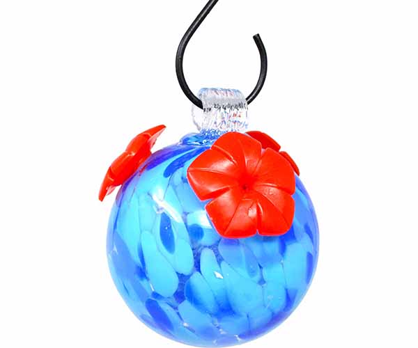 Gift Essentials Shades of Blue Glass Hummingbird Feeder