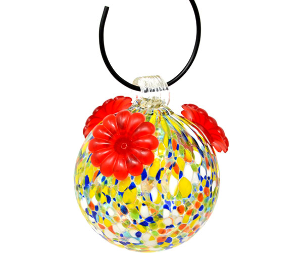 Gift Essentials Multicolored Glass Hummingbird Feeder GEHF005