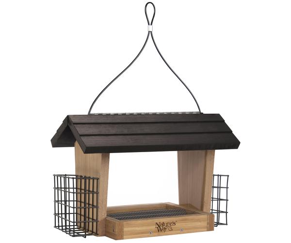 Bamboo 6 Qt Hopper Seed and Suet Feeder