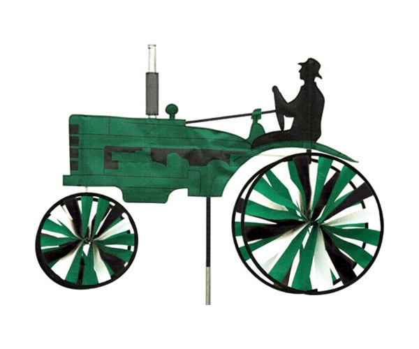 Green Old Tractor Wind Spinner