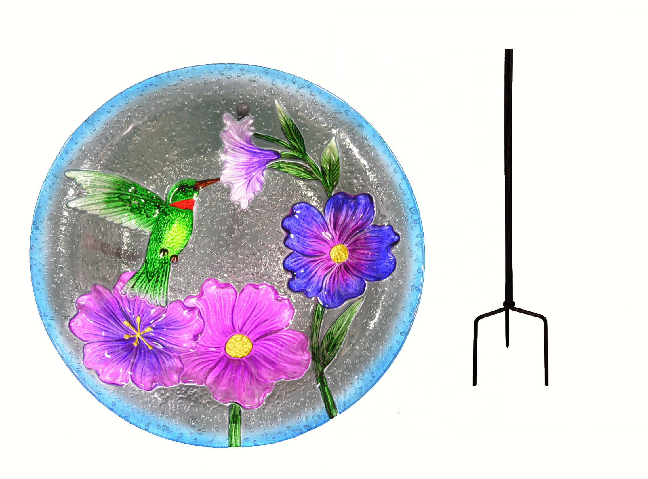 Hummingbird Staked Birdbath