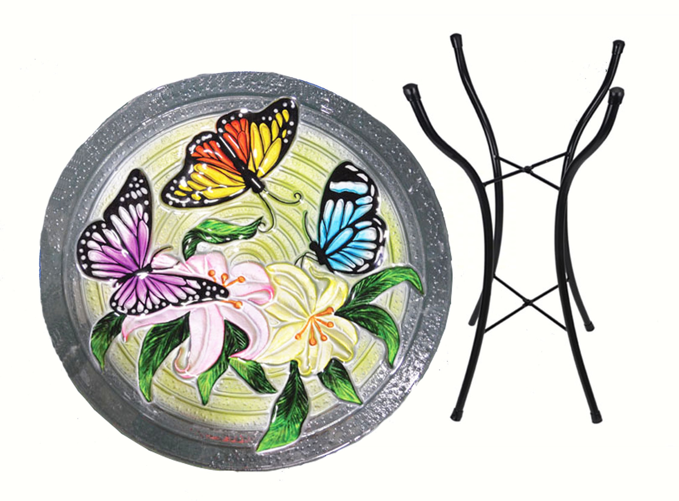 Butterfly Trio Birdbath w/Stand