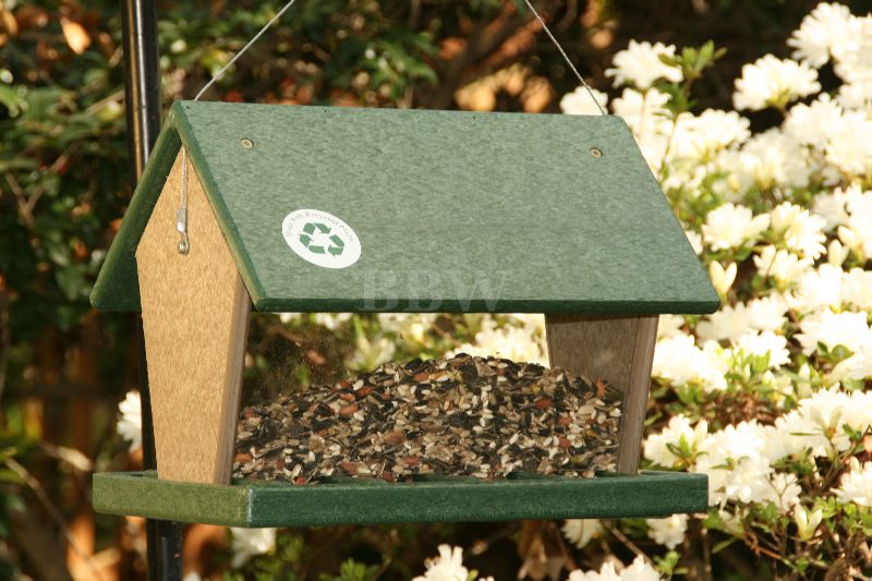 Songbird Essentials Recycled Plastic Hopper Feeder Hunter Driftwood
