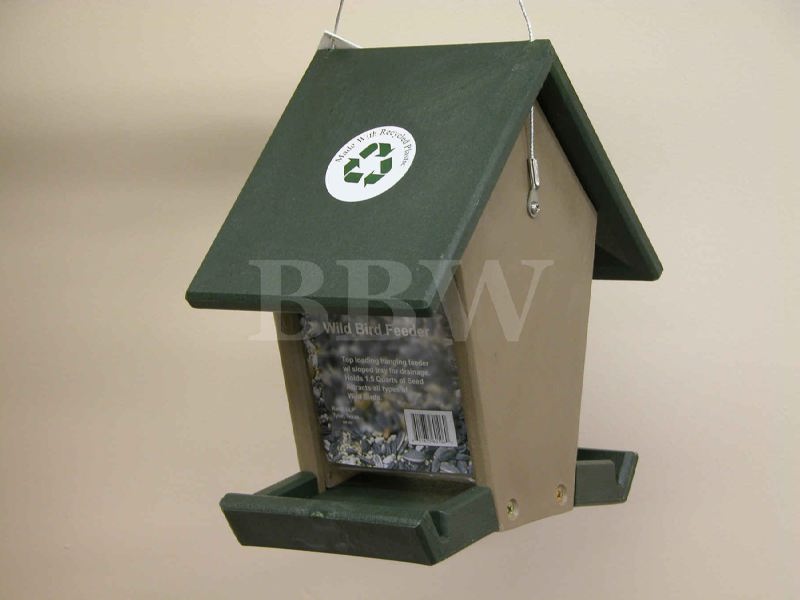 Songbird Essentials Recycled Plastic Small Hopper Feeder with Sloped Tray