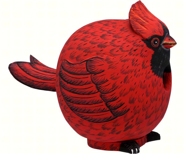 Hand Carved Cardinal Gord-O Birdhouse