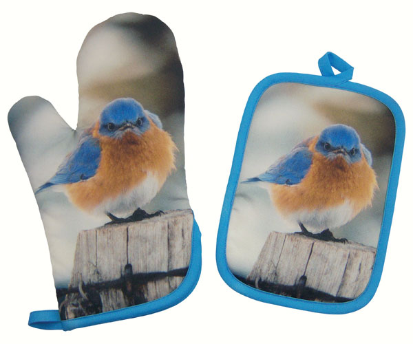 Potholder and Oven Mitt Set Mad Bluebird