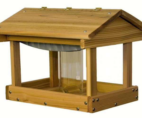 Stovall Wood Pavilion Feeder With Seed Hopper