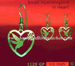 Wild Bryde Small Hummingbird in Heart Earrings