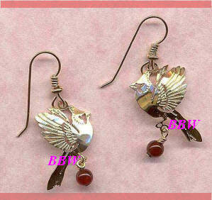 Wild Bryde Cardinal with Carnelian Earrings