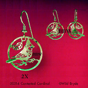 Wild Bryde Contented Cardinal Earrings