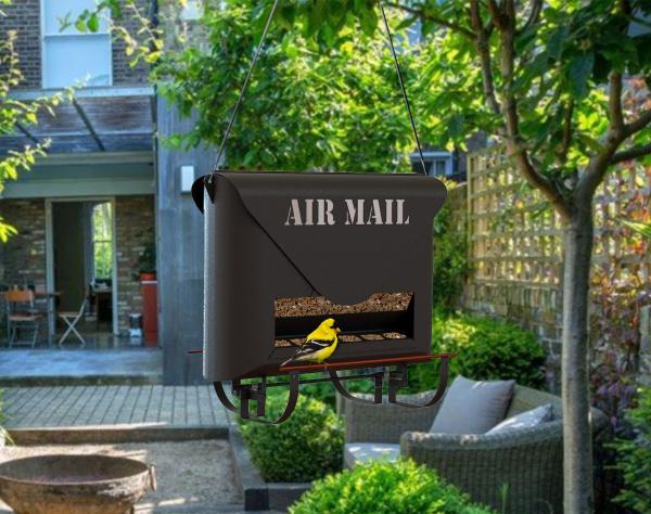 Modern Farmhouse Absolute Metal Squirrel Resistant Air Mail Bird Feeder