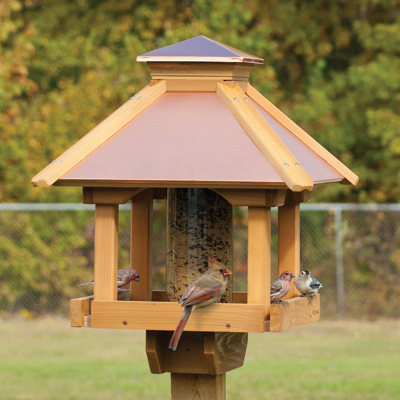 Woodlink Cedar Wood Coppertop Gazebo Bird Feeder