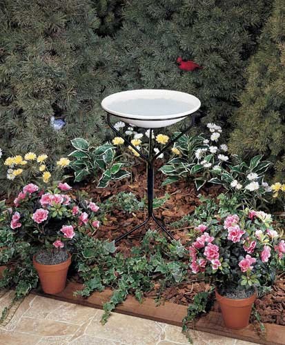 20 in. Bird Bath with Metal Stand (non-heated)