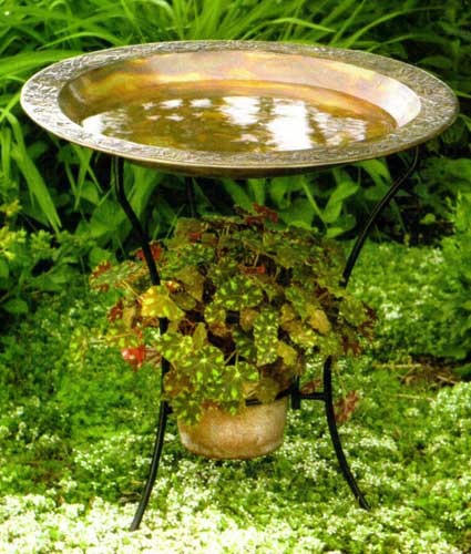 Copper Plated Steel Bird Bath