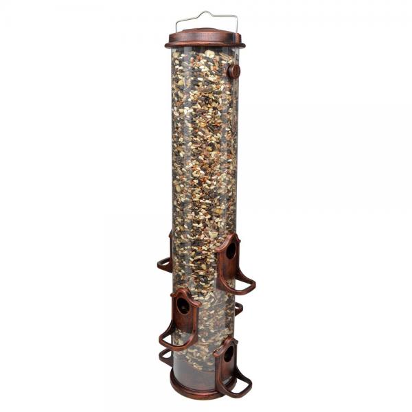 Mammoth Seed Tube Bird Feeder Antique Copper